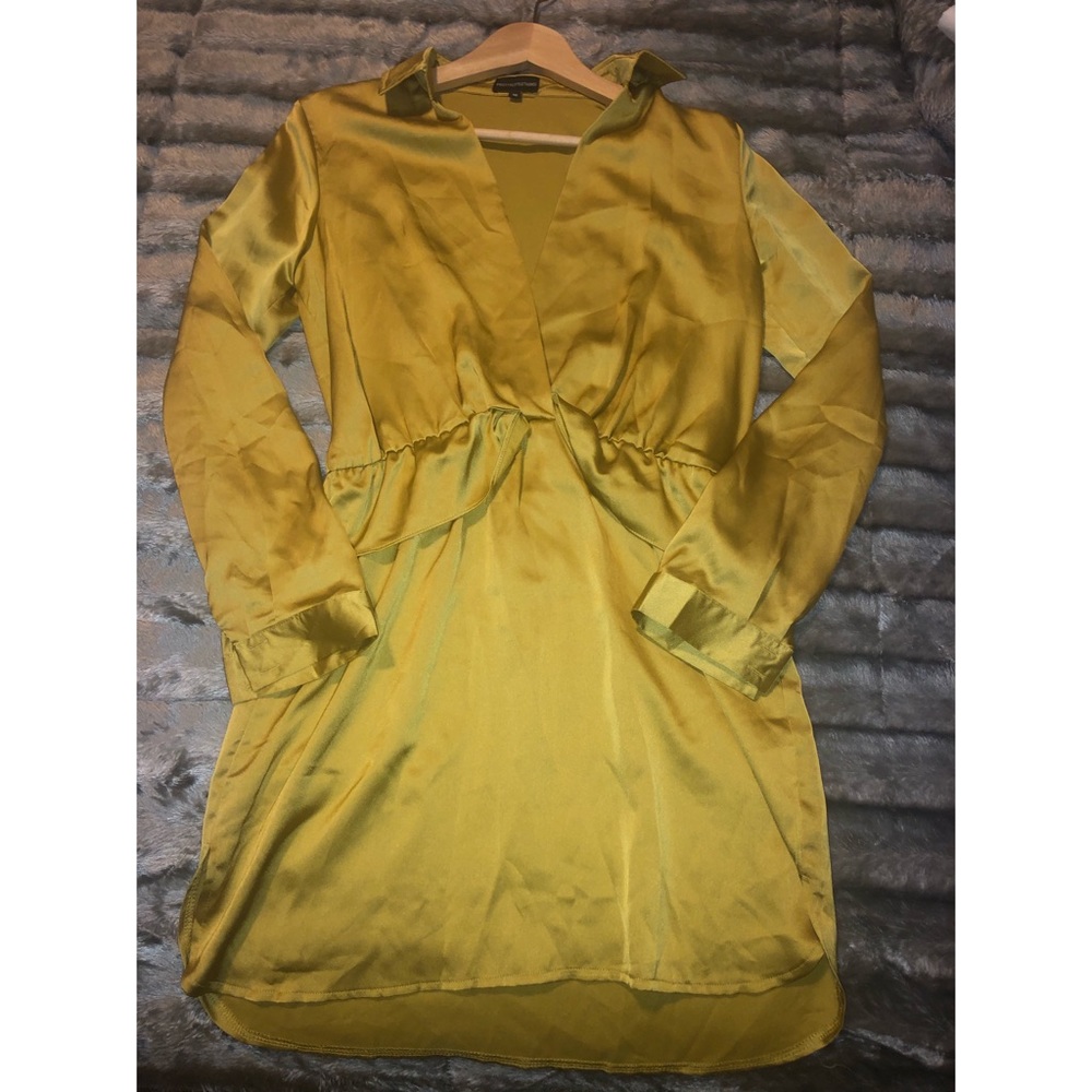 Long sleeve satin mini dress